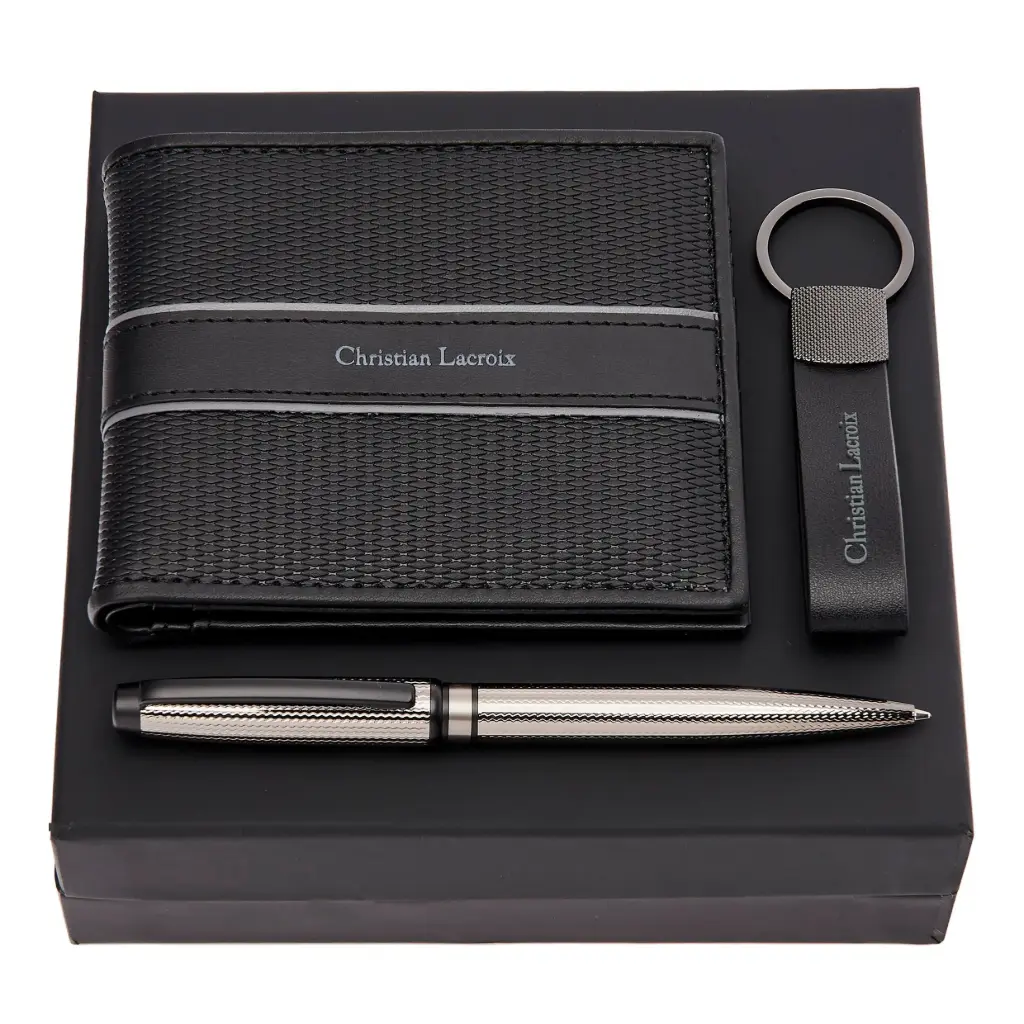 Coffret Christian Lacroix (portefeuille, stylo ,porte clef)